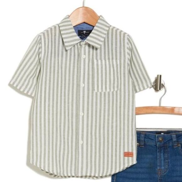 7 for all mankind boy’s short sleeve collar top 24 months - Picture 1 of 3